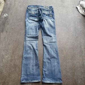 Y2K Miss Me Womens Jeans Bootcut 30 X 31 Bling Western Denim Gemstone